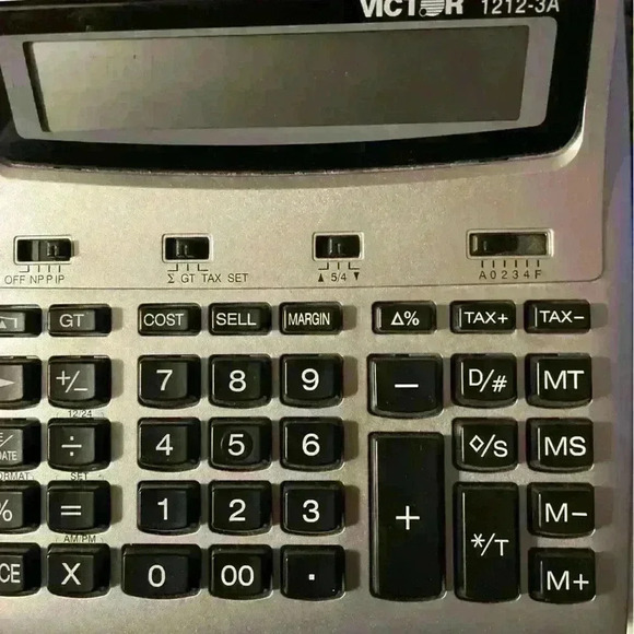 Victor 1212-3a digit commercial printing calculator 9.75x7.75 plug in or 4AA . - Picture 4 of 8